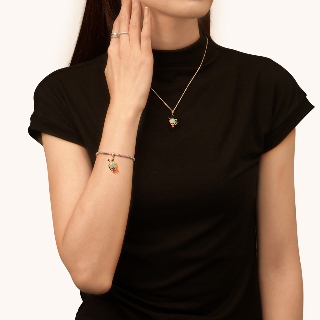 Gnoce Alice's Adventures in Wonderland Party Teacup Pendant Dangle Charm_4