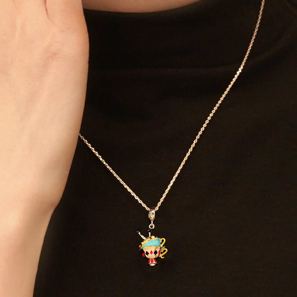 Gnoce Alice's Adventures in Wonderland Party Teacup Pendant Dangle Charm_5