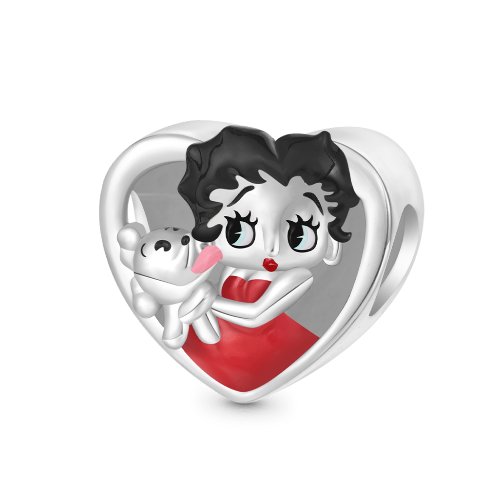Gnoce Sweet Betty Boop Hugs Puppy Charm_1