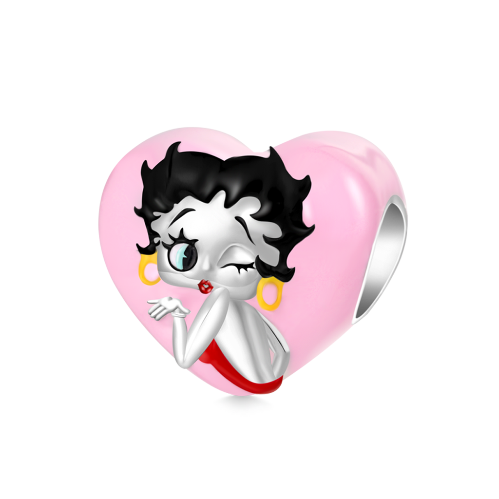 Gnoce Pink Heart Classy Betty Boop Charm_1