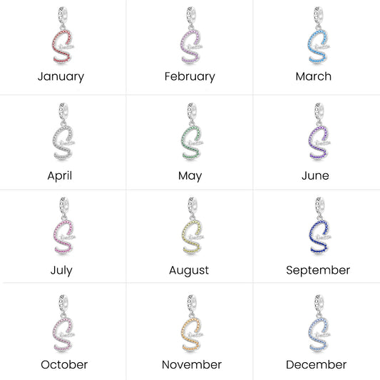 Gnoce Engravable Name Birthstone Pendant Dangle Charm_7