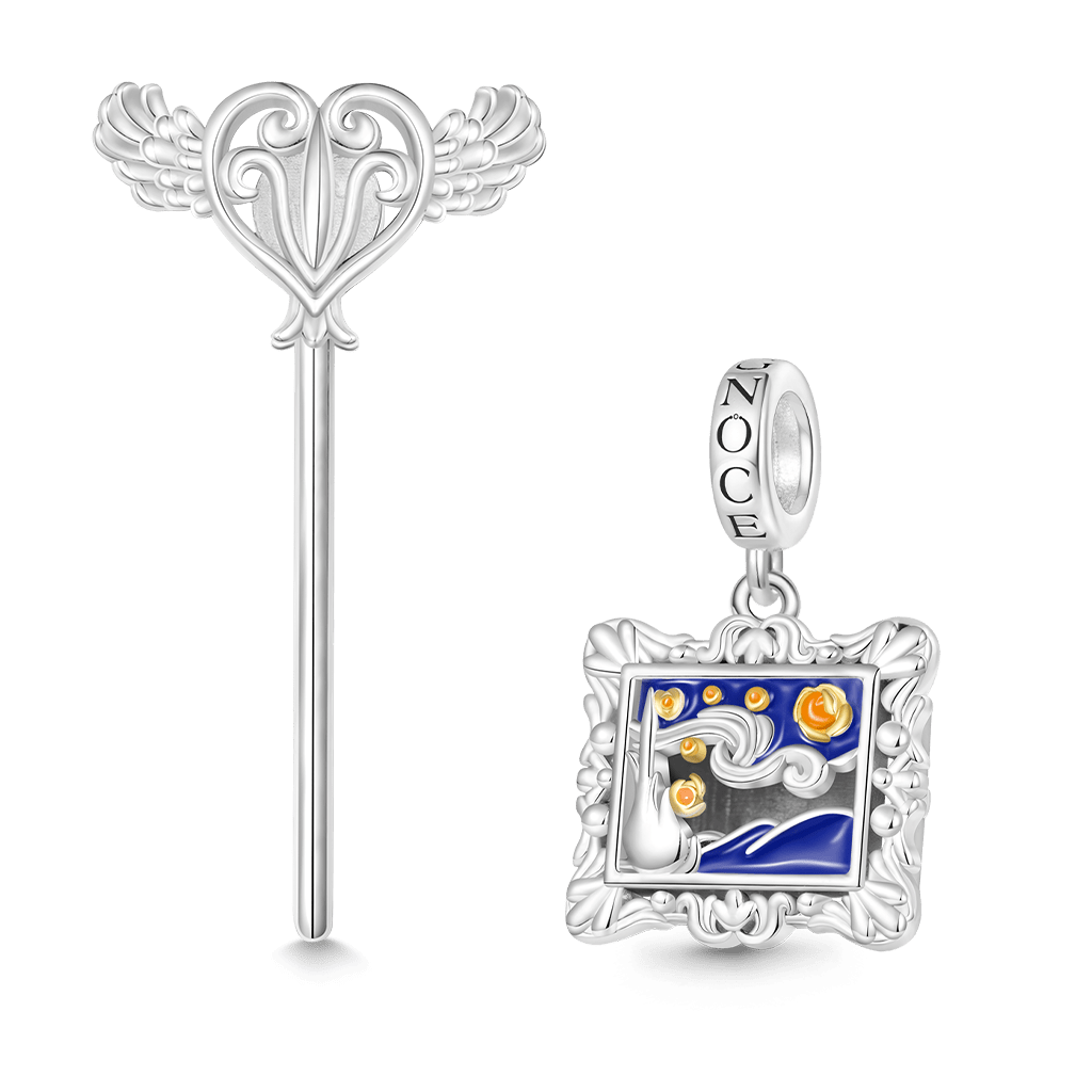 Gnoce Light-up Wireless Van Gogh's Starry Night Pendant Dangle Charm_3