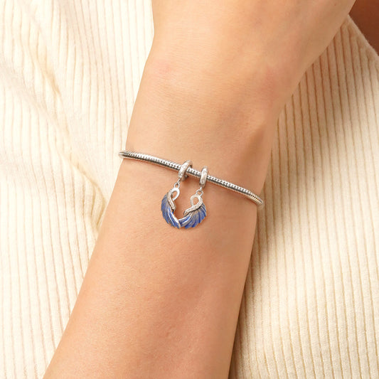 Gnoce Blue Wings Double Pendant Dangle Charm_7