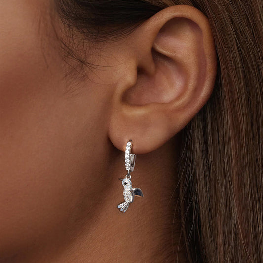 Gnoce Diamond-encrusted Bird Earrings_4