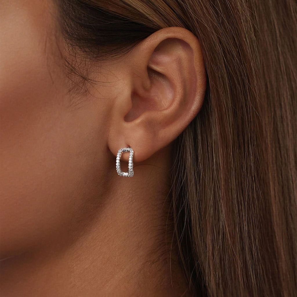 Gnoce Fine Glitter Double Layer Hoop Earrings_4