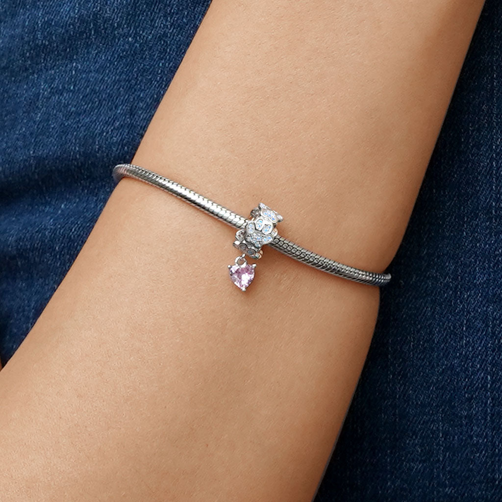 Gnoce Pink Paw Print Opal Charm_5