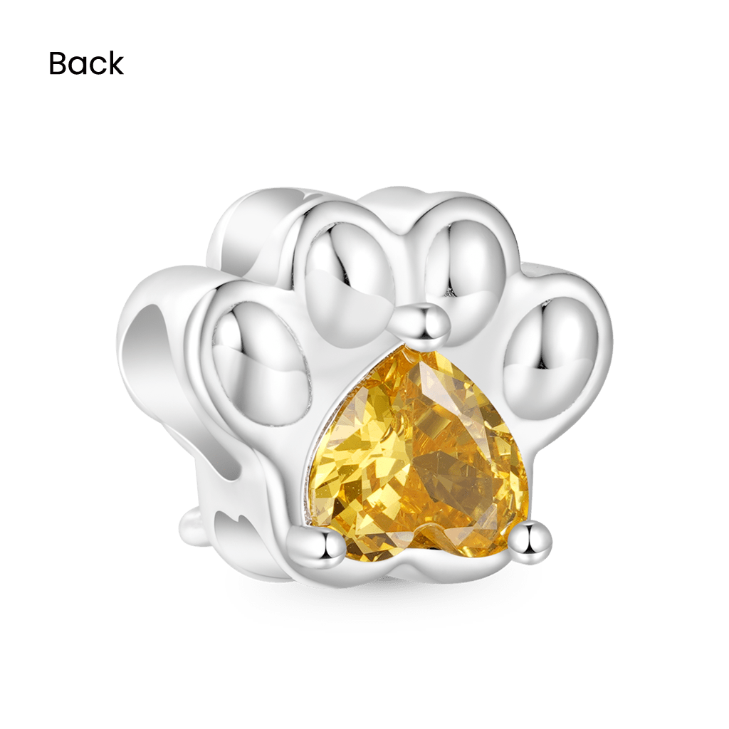Gnoce Pet Paw Heart Birthstone Charm_2