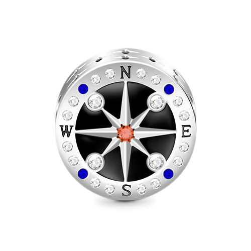 Gnoce "You Are My World"925 Sterling Silver Exquisite Mysterious Compass Charm Bead_1