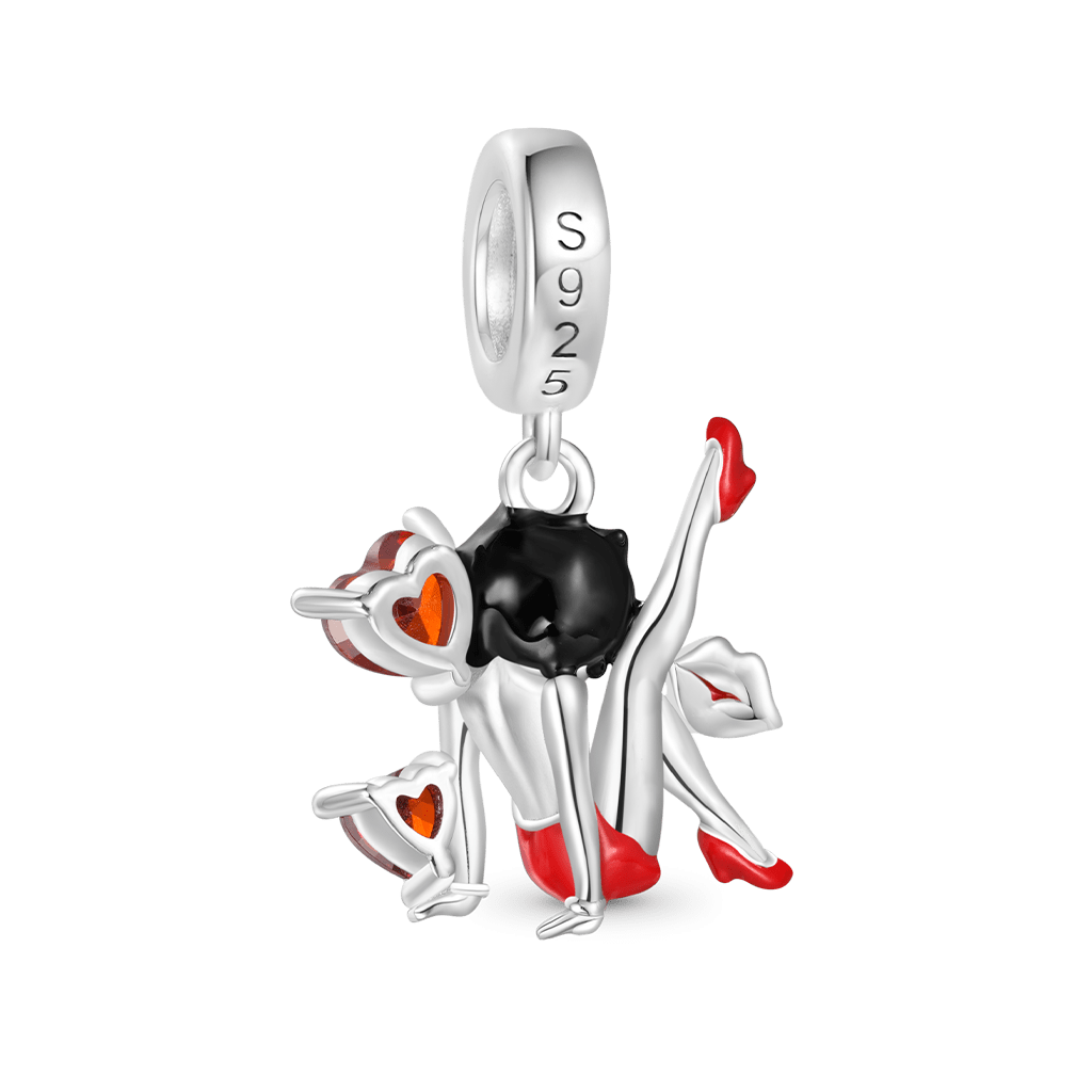 Gnoce Bold Red Dress Betty Boop Pendant Dangle Charm_2