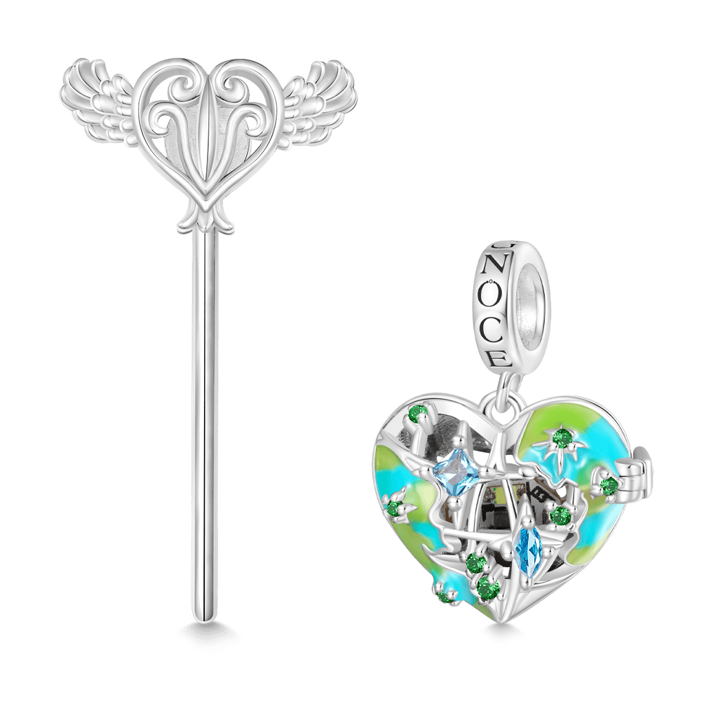 Gnoce Heart Solar System Wireless LED Glow Earth Pendant Dangle Charm_2