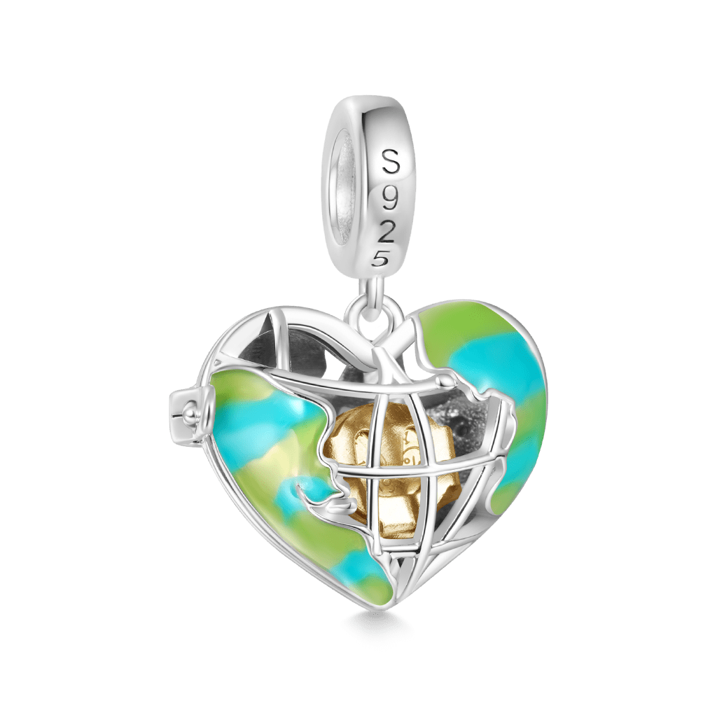Gnoce Heart Solar System Wireless LED Glow Earth Pendant Dangle Charm_4
