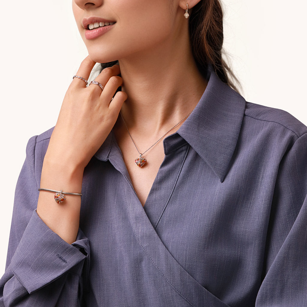 Gnoce Heart Solar System Wireless LED Glow Mars Pendant Dangle Charm_6