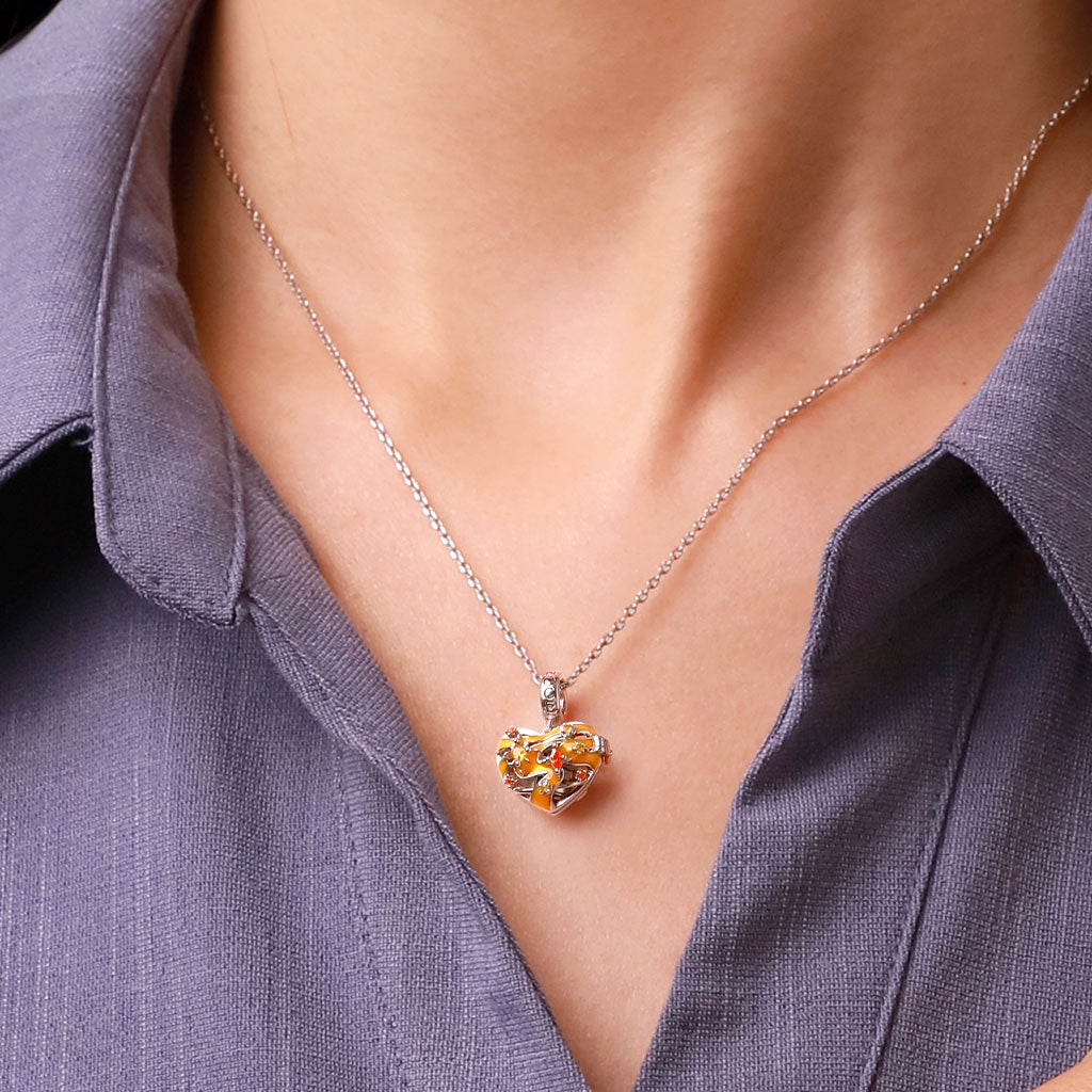 Gnoce Heart Solar System Wireless LED Glow Venus Pendant Dangle Charm_7