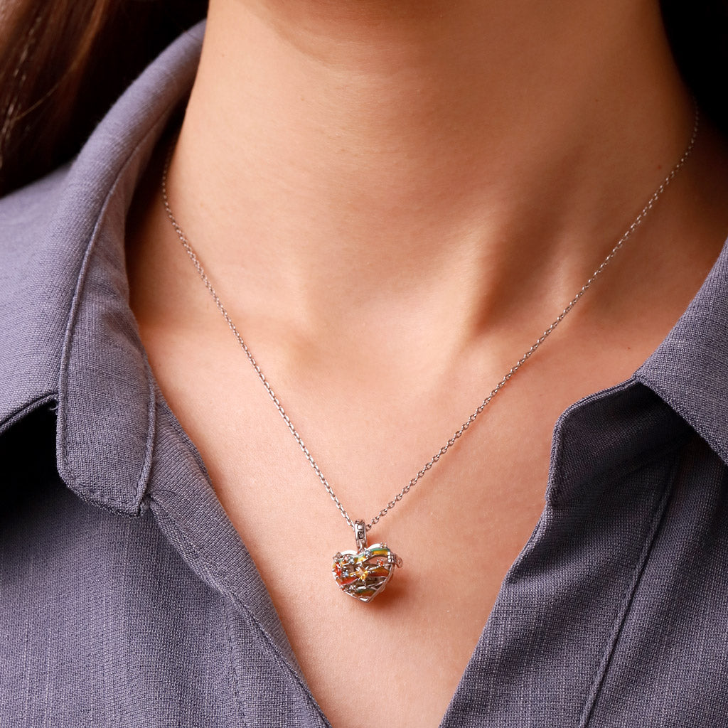 Gnoce Heart Solar System Wireless LED Glow Jupiter Pendant Dangle Charm_7