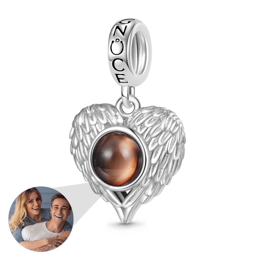 Gnoce Projection Heart Personalized Photo Pendant Dangle Charm_3