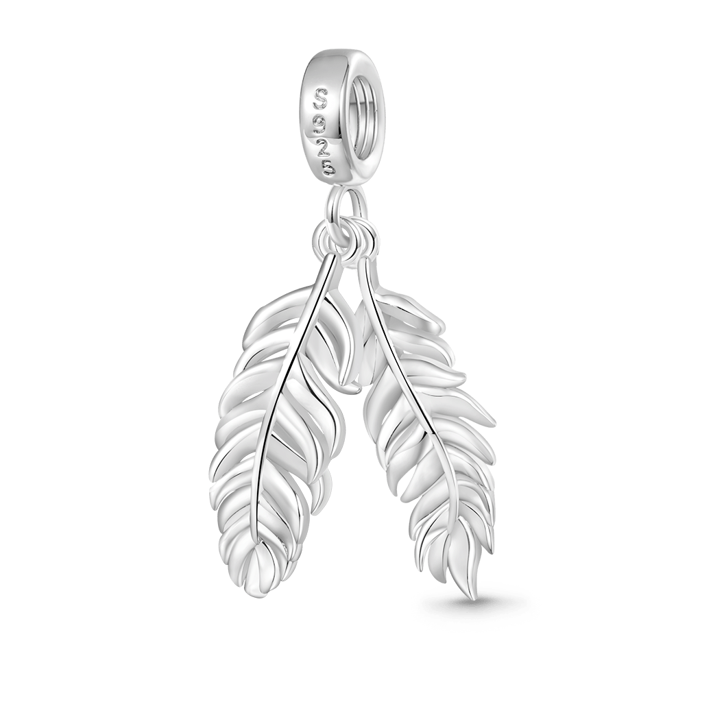 Gnoce Silver Feather Turquoise Pendant Dangle Charm_2