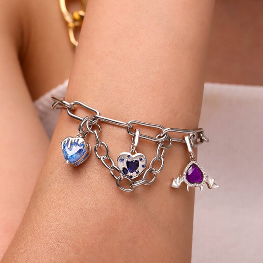 Gnoce Birthstone Heart Moon Clasp Clusters Charm_6