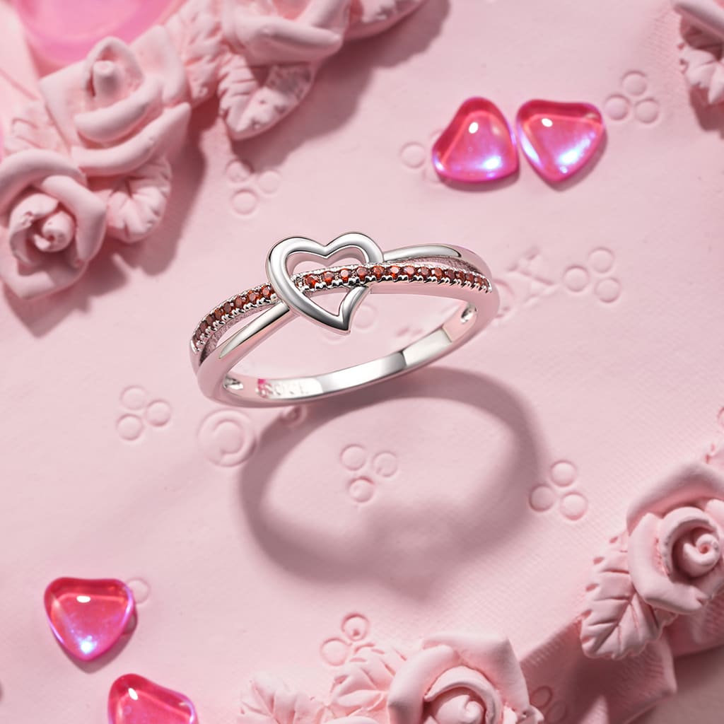 Gnoce Simple Heart Birthstone Ring_3