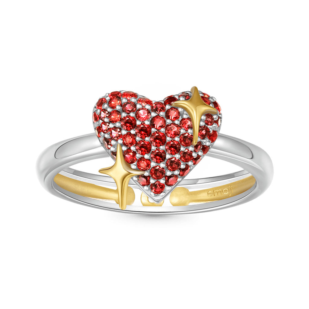 Gnoce emoji Sparking Heart Ring_1