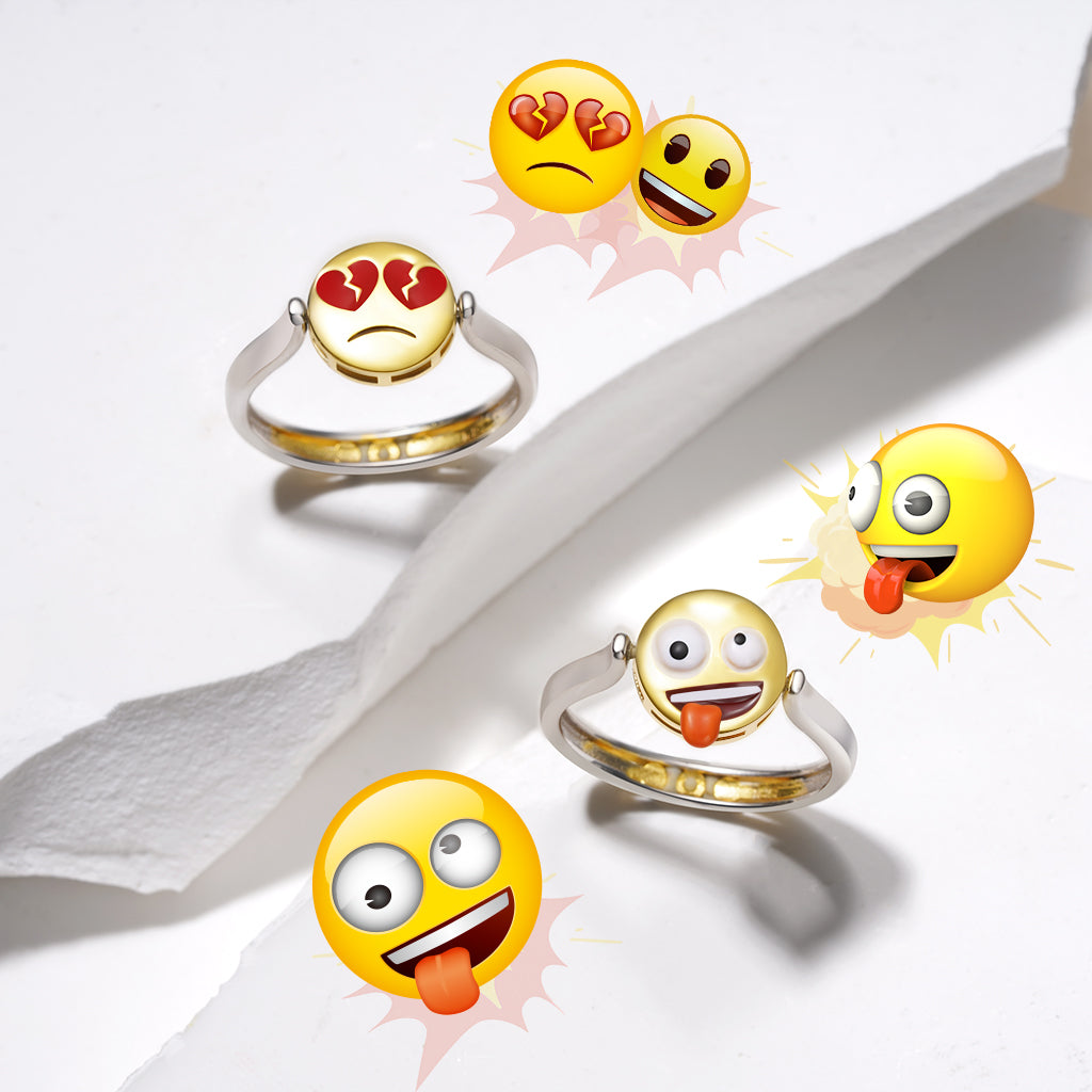 Gnoce emoji Zanny Face Reversible to Dizzy Face Ring_4