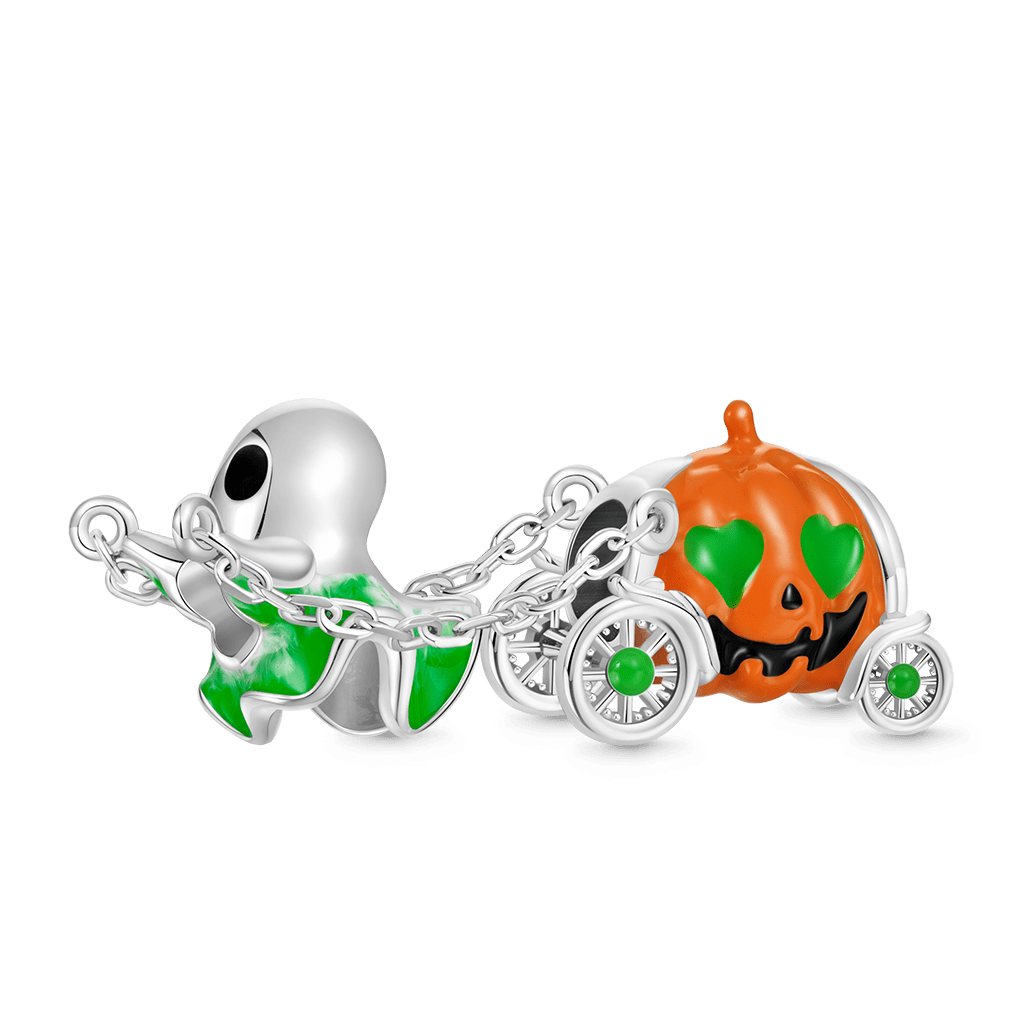 Gnoce Halloween Spooky Ghost Pumpkin Carriage Charm_1