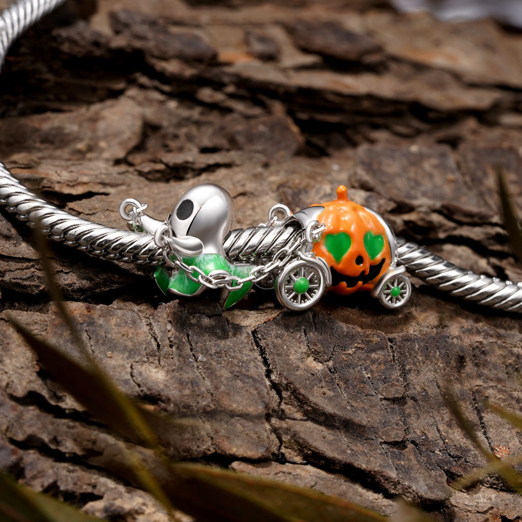 Gnoce Halloween Spooky Ghost Pumpkin Carriage Charm_3
