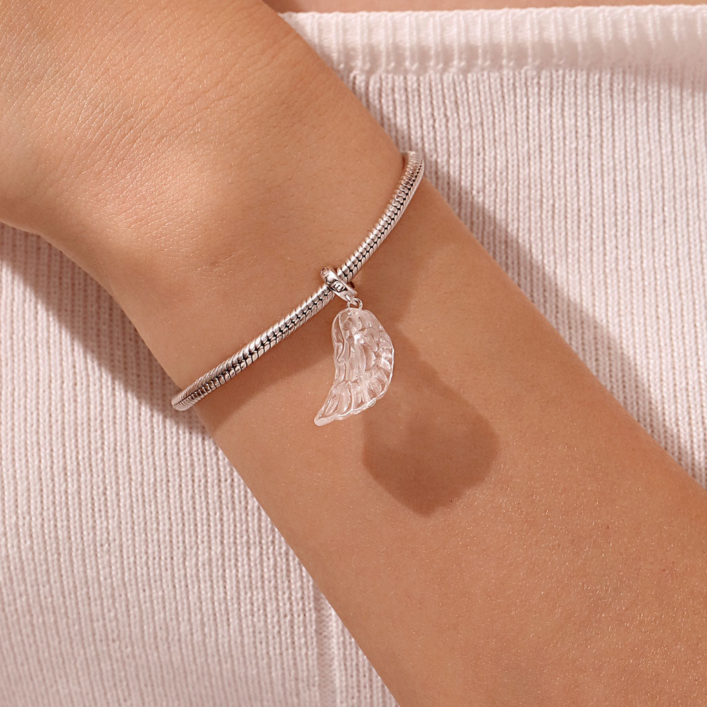 Gnoce Natural Clear Crystal Wings Pendant Dangle Charm_6