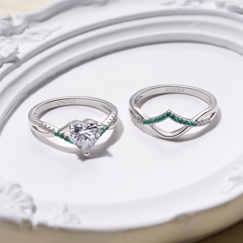 Gnoce Heart Cut Wishbone Stackable Ring Set_3