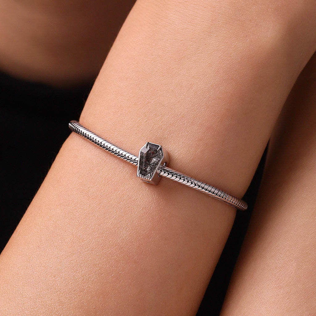 Gnoce Black Rutilated Quartz Halloween Coffin Charm_5