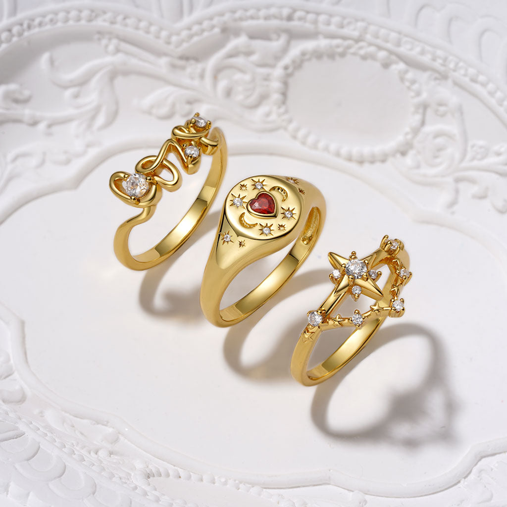 Gnoce 18K Gold Plated Astra Diamond Ring_3