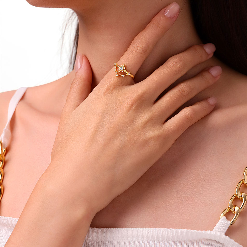 Gnoce 18K Gold Plated Astra Diamond Ring_4
