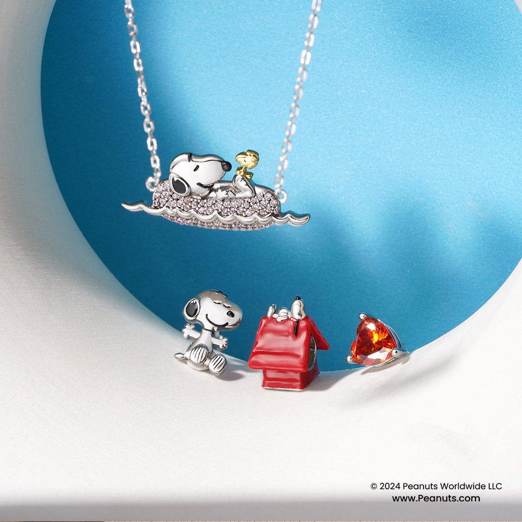 Gnoce Peanuts Snoopy with Woodstock Rafting Necklace_4
