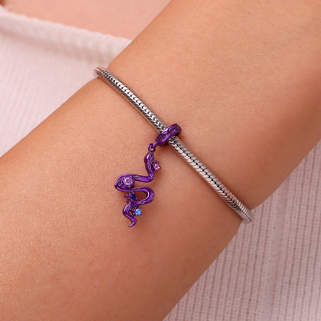 Gnoce Purple Candy Snake Zodiac Pendant Dangle Charm_6