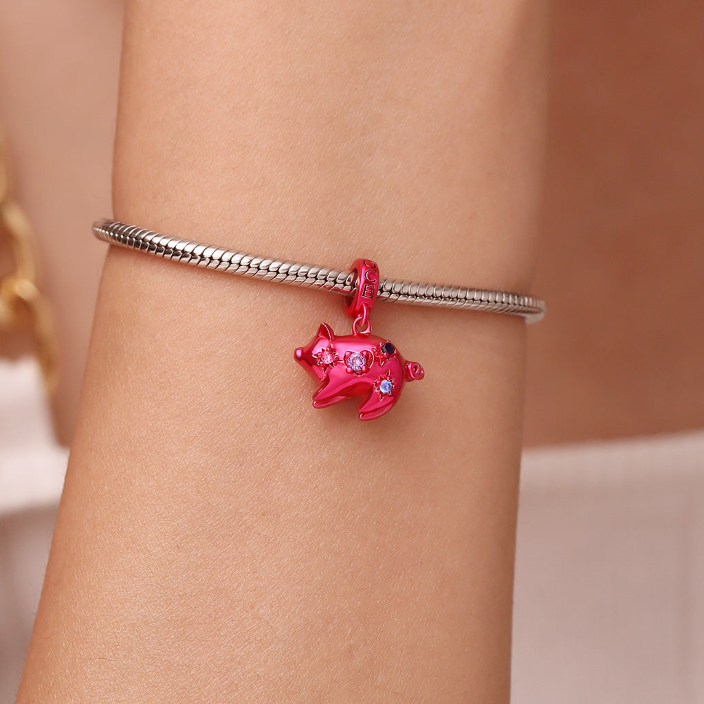 Gnoce Pink Candy Boar Zodiac Pendant Dangle Charm_6