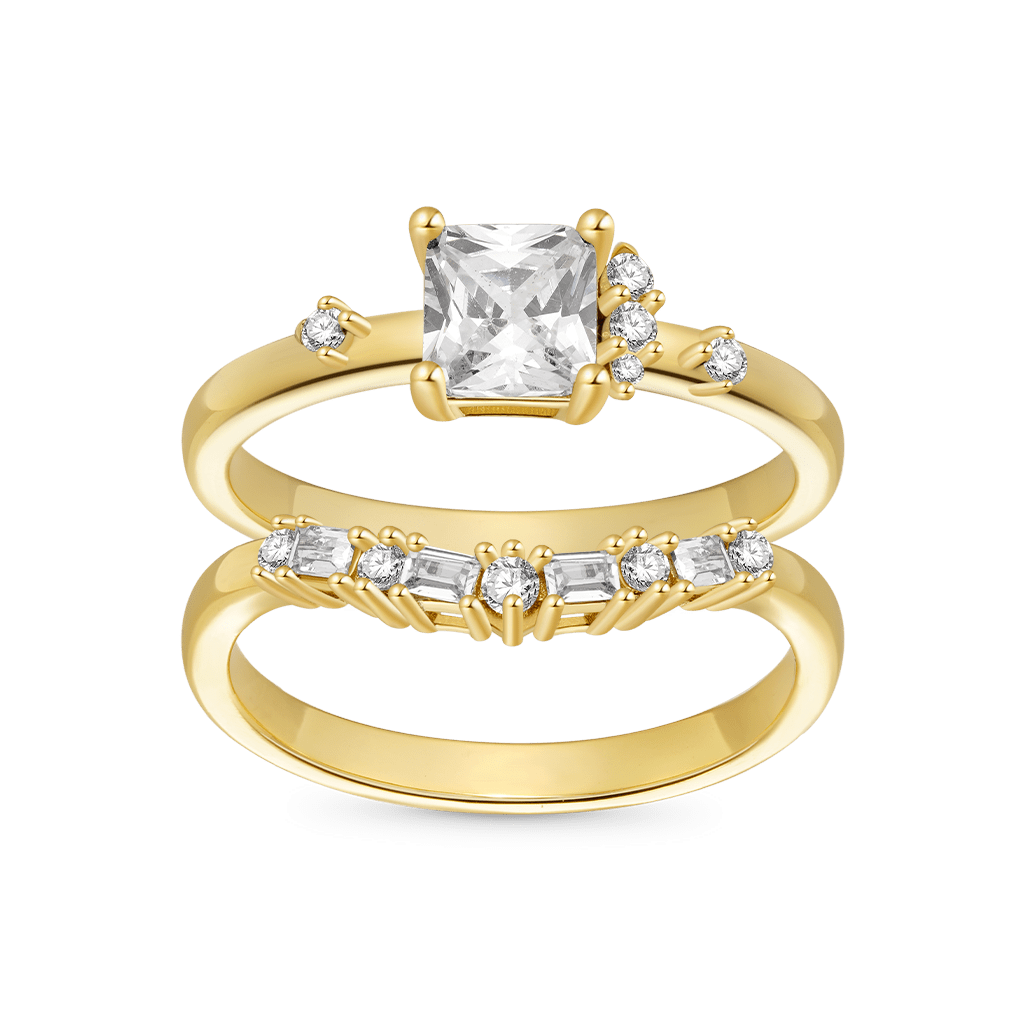 Gnoce Square White Zirconia Curve Goddess Stackable Rings_1