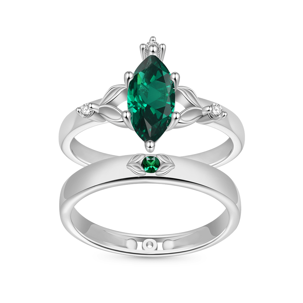 Gnoce Paraíba Tourmaline Wedding Couple Rings_2