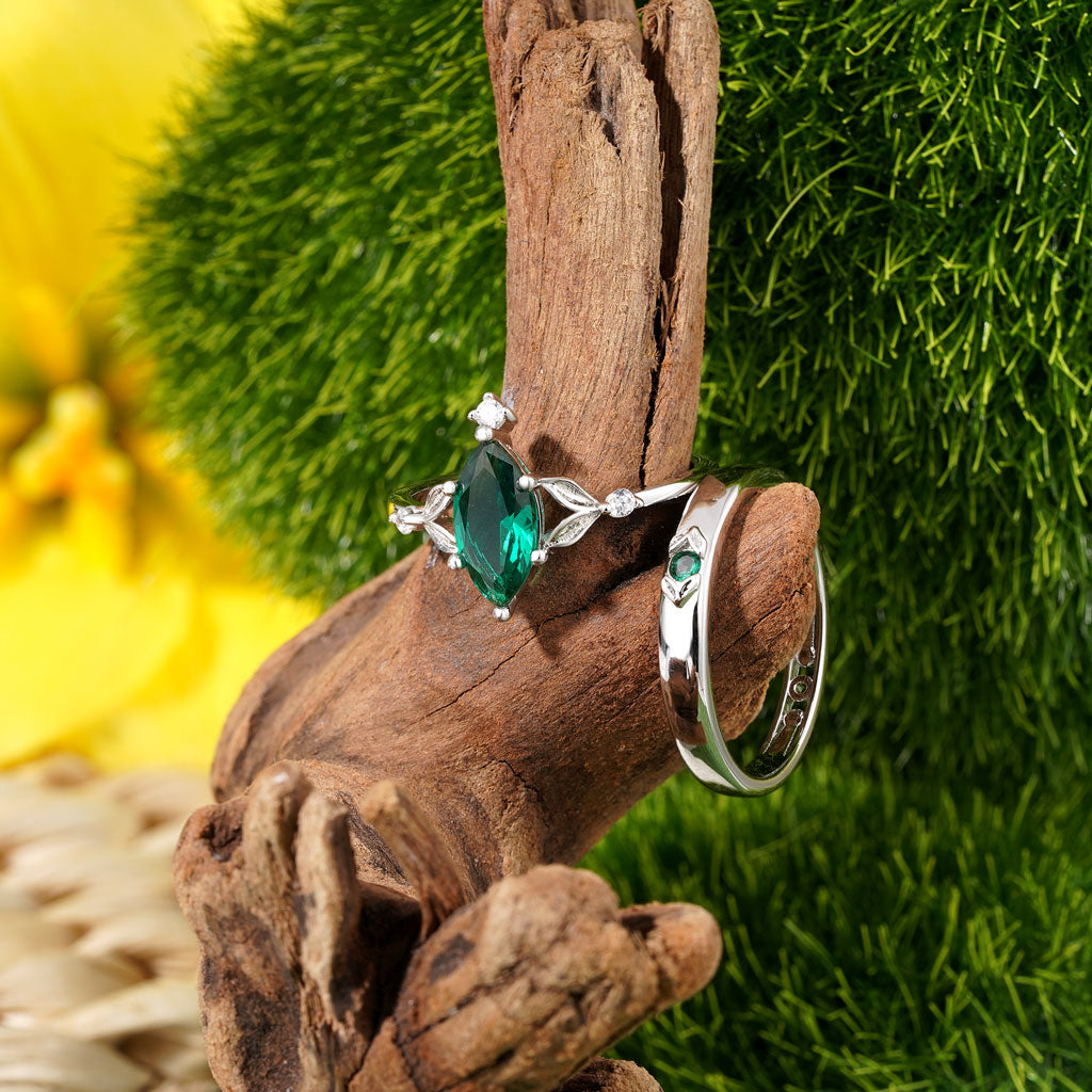 Gnoce Paraíba Tourmaline Wedding Couple Rings_3