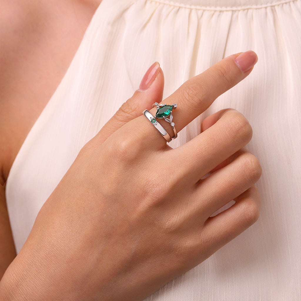 Gnoce Paraíba Tourmaline Wedding Couple Rings_6