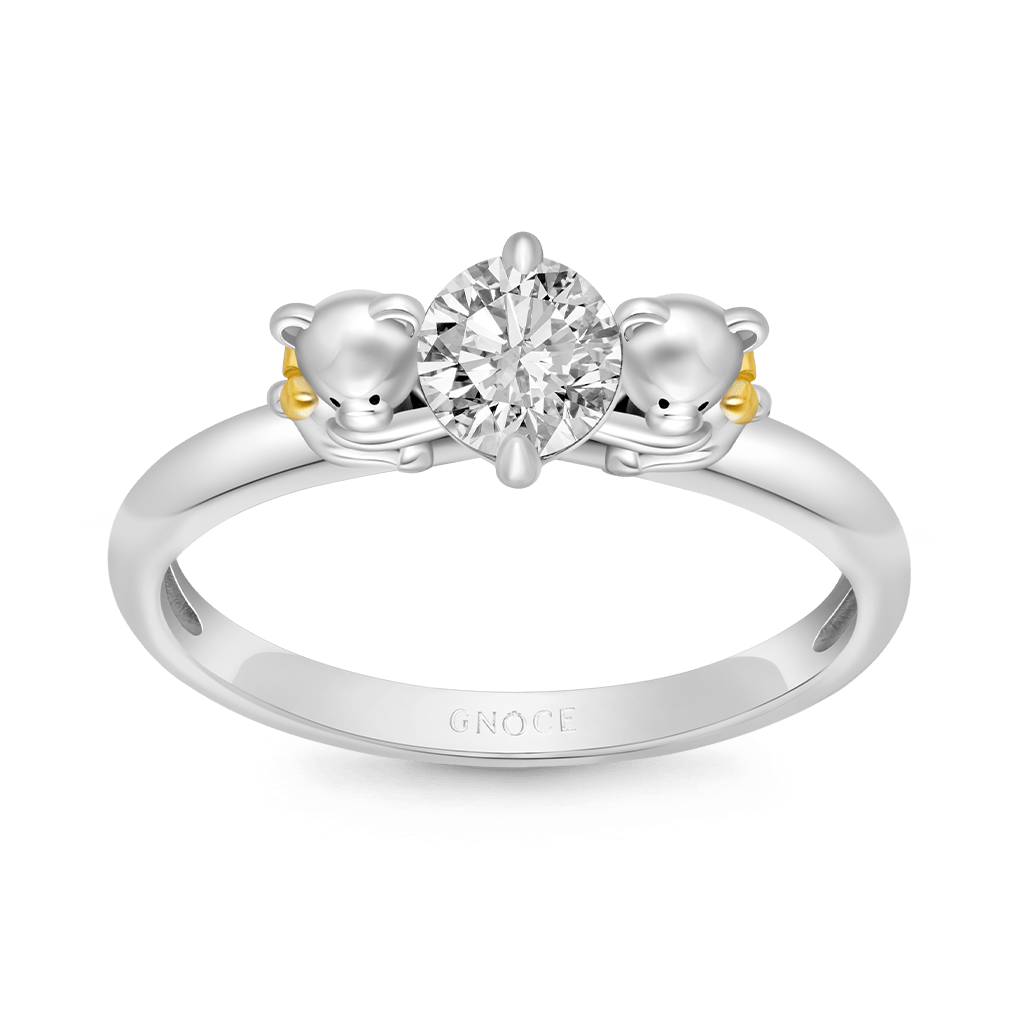 Gnoce Bear Embrace White Zircon Ring_3