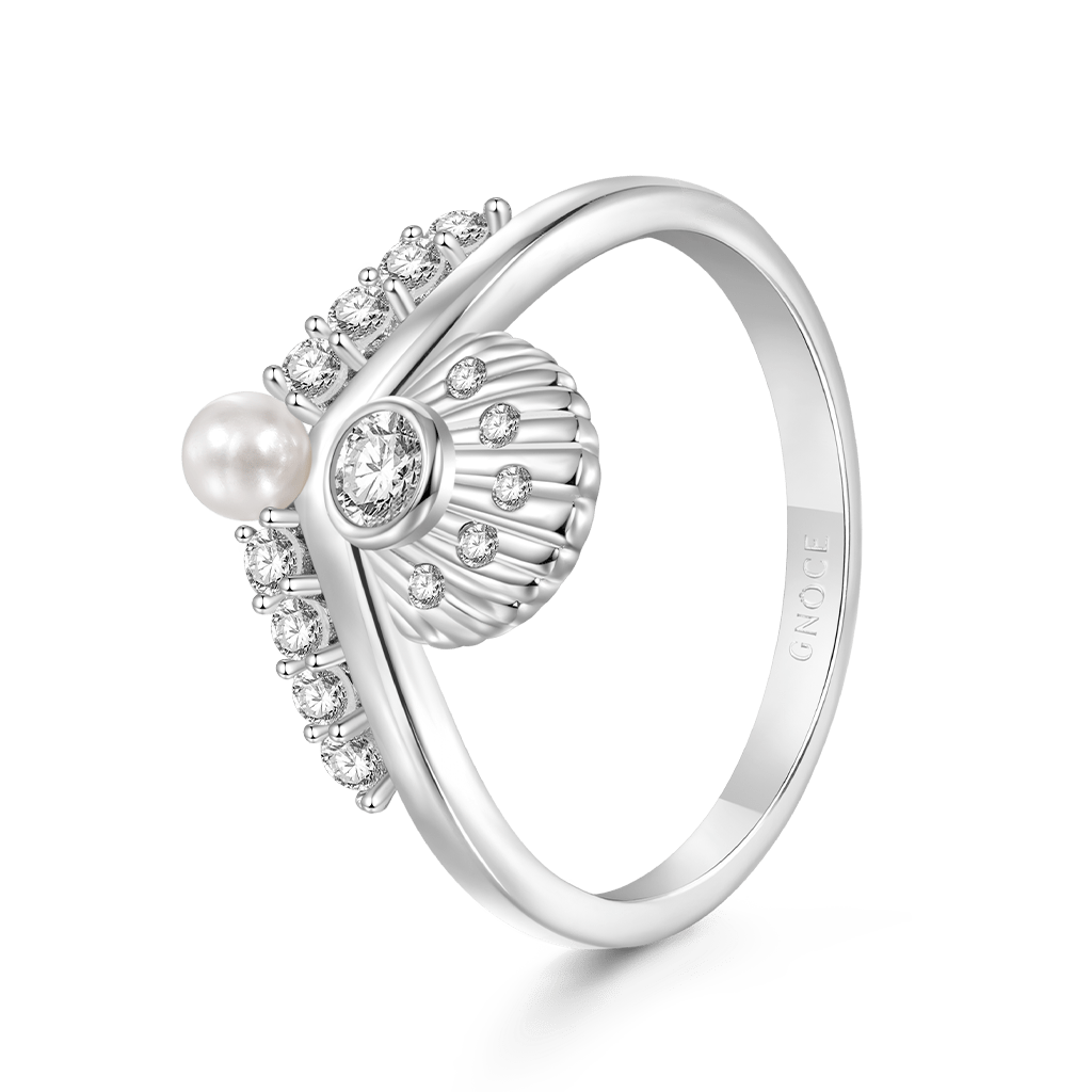 Gnoce Shell-Shaped White Zircon Ring_2