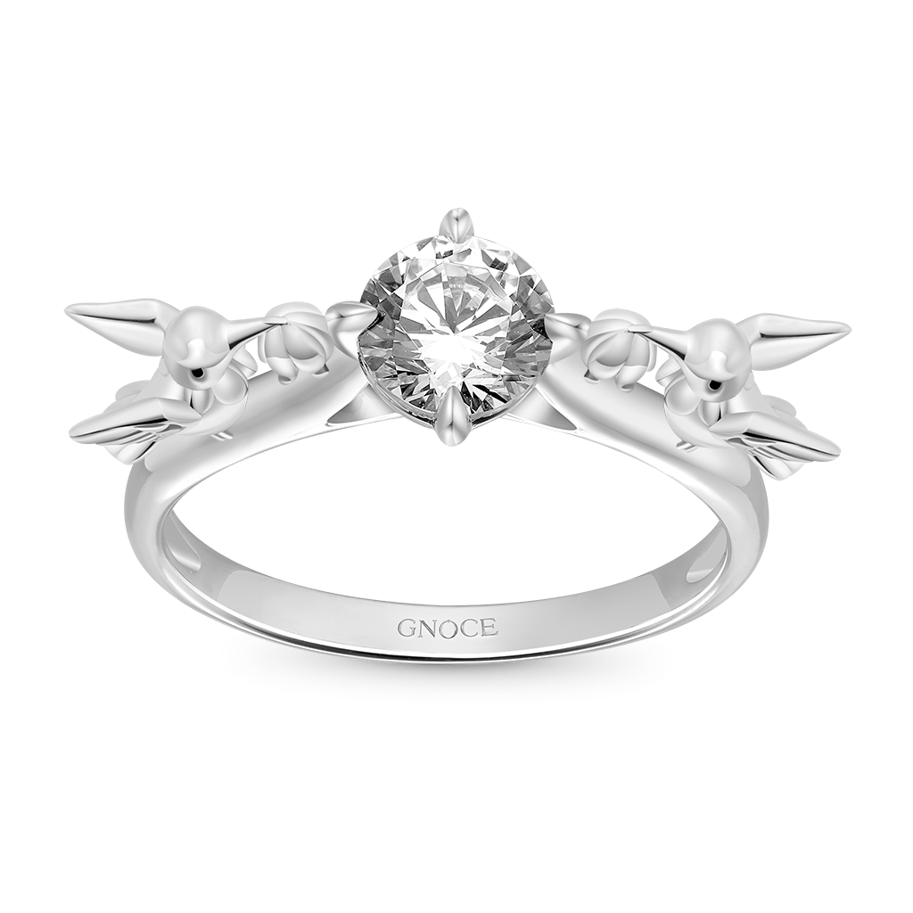 Gnoce Hummingbird Embrace White Zircon Ring_2