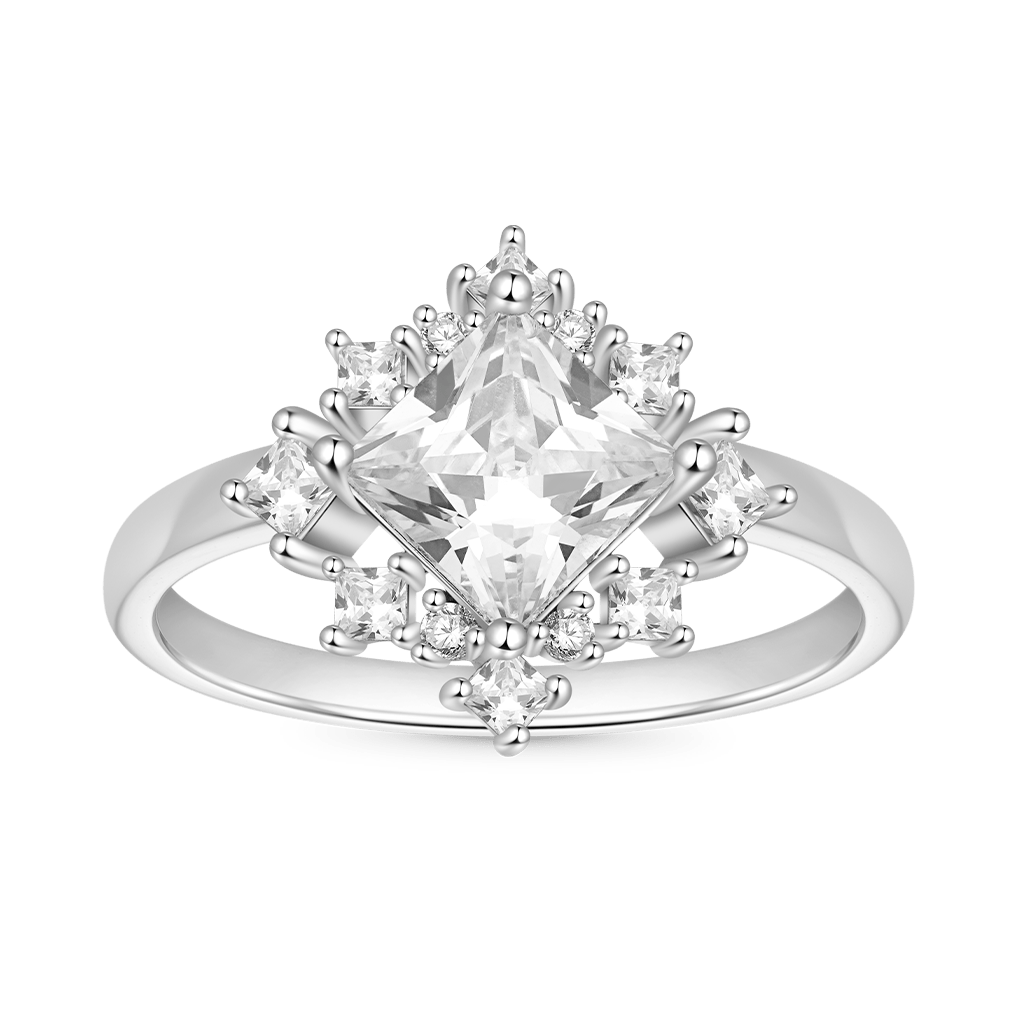 Gnoce Classic Pagoda-Cut White Zirconia Ring_1