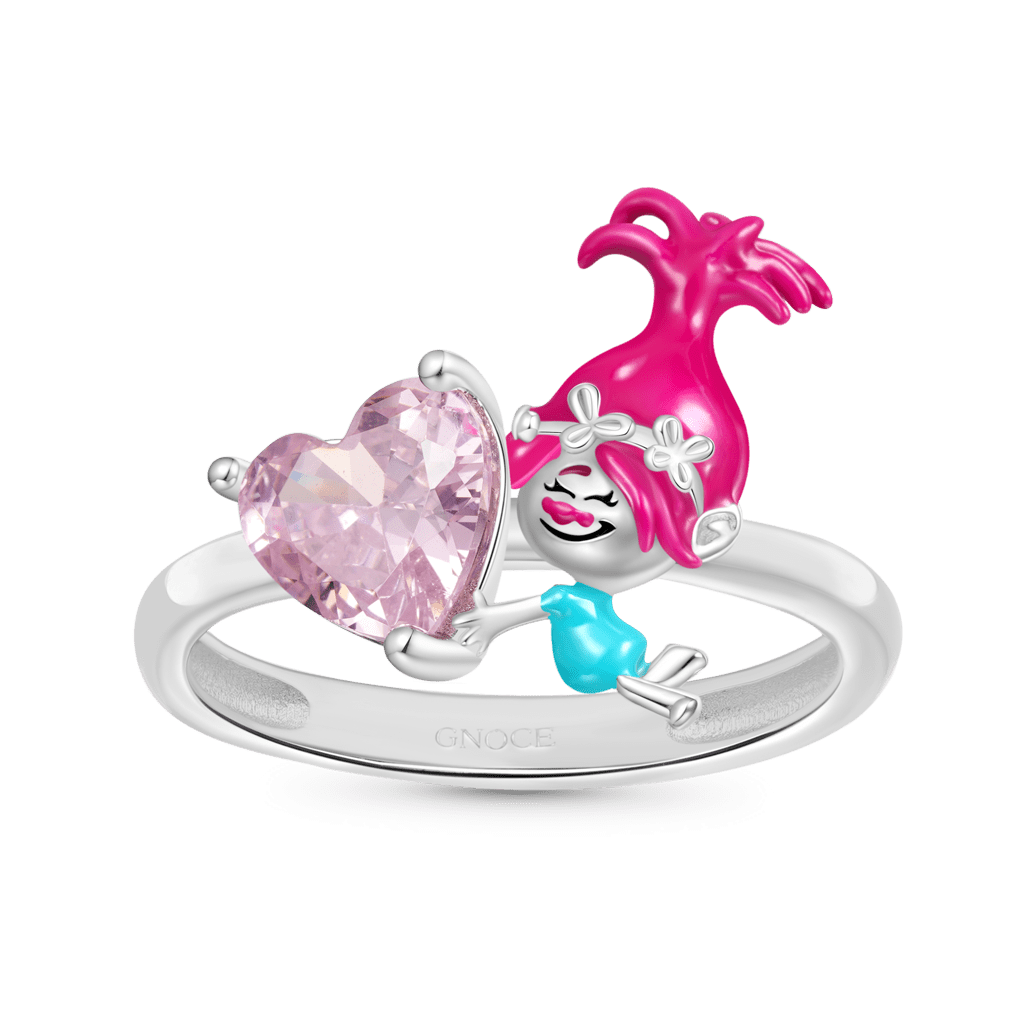 Gnoce Trolls Poppy Embraces Heart Gemstone Ring_1