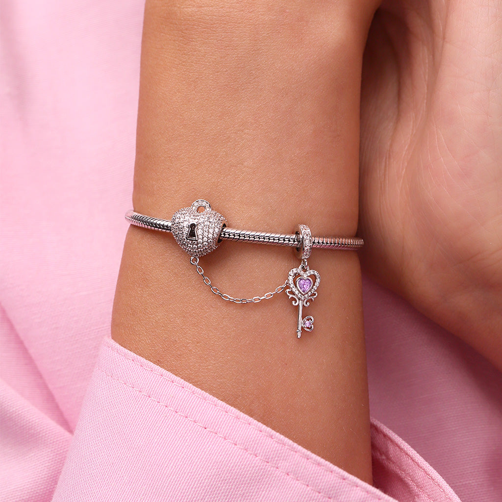 Gnoce The Key To My Heart Birthstone Pendant Dangle Charm_7