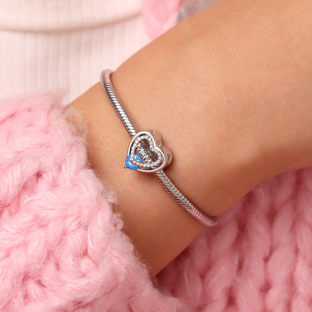 Gnoce Mother's Day Heart Birthstone Personalized Photo Charm_5