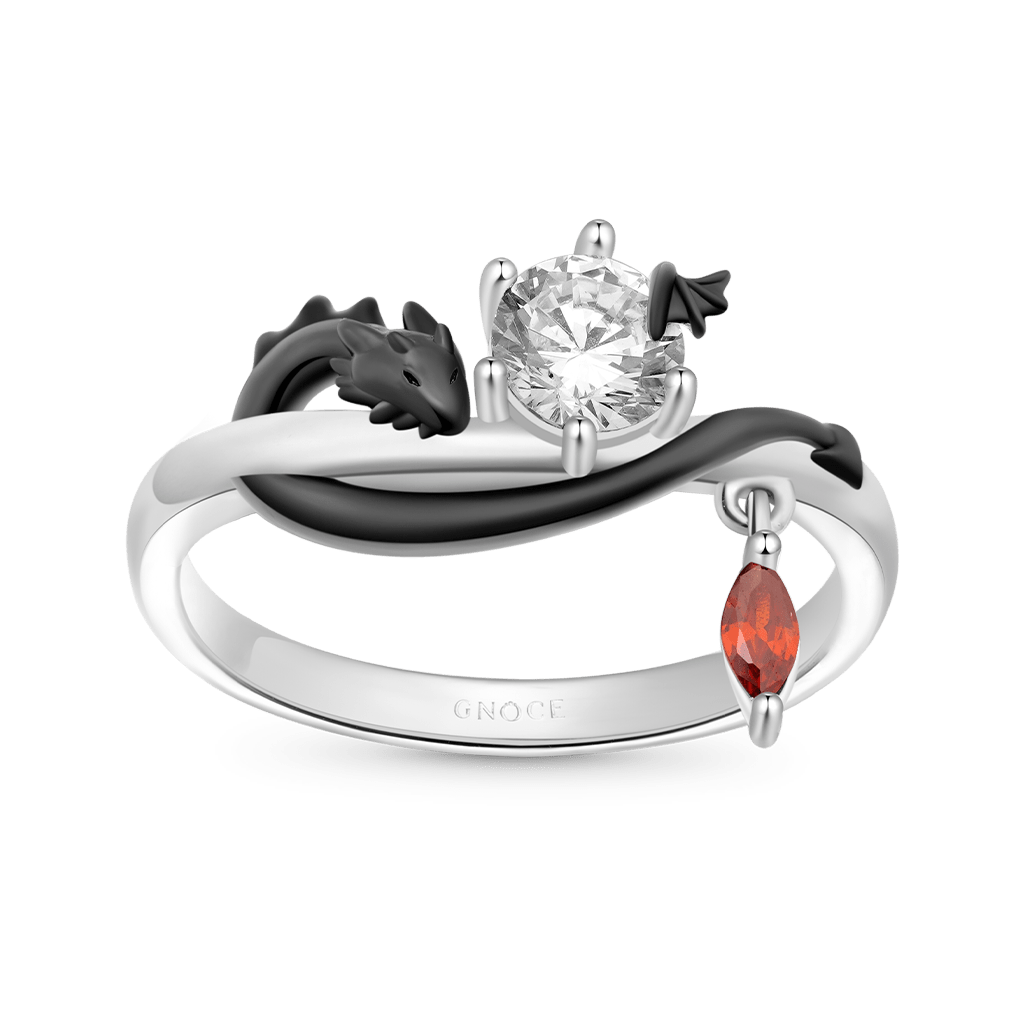 Gnoce Black Dragon Wrapped White Diamond Ring_1