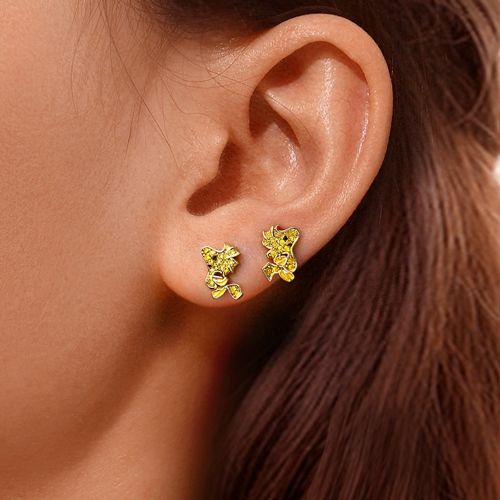 Gnoce Peanuts Smiling Flying Woodstock Diamond Stud Earrings_6