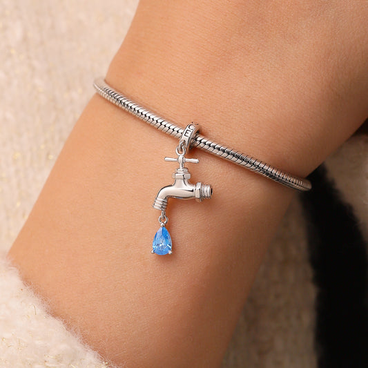 Gnoce Faucet with Diamond Drip Birthstone Pendant Dangle Charm_6