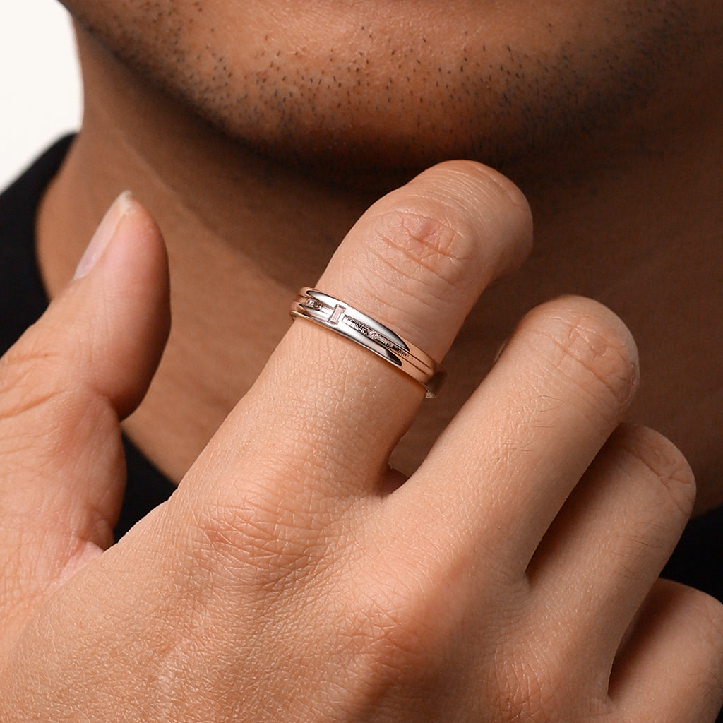 Gnoce Silver Cubic Zirconia Men's Band_6