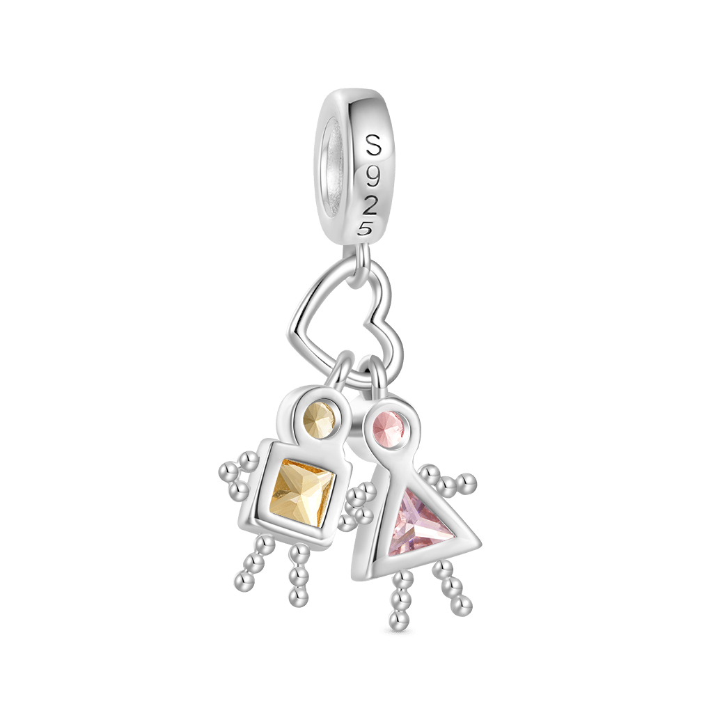Gnoce Valentine's Day Love Characters Birthstone Pendant Dangle Charm_3